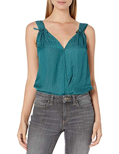 PAIGE Women's Cerisa Sleeveles Bodysuit, Dark Aqua, XS