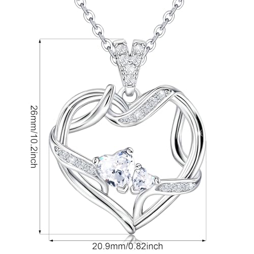 Image of Sterling Silver Pendant Necklace Charms Hypoallergenic Fashion Jewelry Dainty Valentines Day Birthday Gift for Women