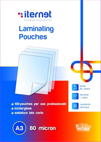 Fundas para plastificar A3 Crystal de 80 micras en pack de 100 unidades