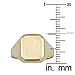 Kooljewelry 14k Yellow Gold 12.7 mm Rectangular Signet Ring (size 5)