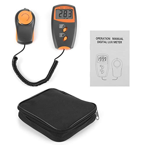 Luxómetro digital, Akozon Luxometro profesional Medidor de luz portátil pantalla LCD Fotómetro Iluminómetro 1-100,000Lux