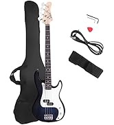 Glarry Electric Bass Guitar Full Size 4 String Rosewood Basswood Fire Style Exquisite Burning Bas...