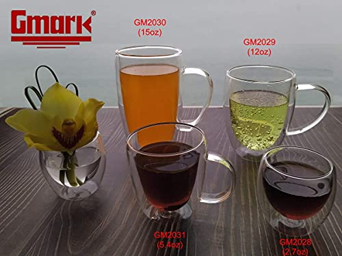 Gmark Espresso Cups Shot Glass 2.7- Ounce Coffee Set Of 4 - Lightweight Double Wall Thermo Insulated Gm2028 #TOP6