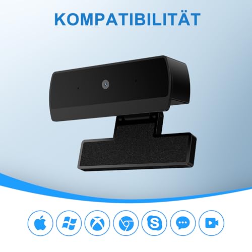 Diccik Webcam, Full HD 1080P Webcam mit Mikrofon, Facecam USB Web Cam, Rauschunterdrückung, Automatische Lichtkorrektur, Plug&Play für Live Streaming, Videoanrufe, Spiel, PC/Mac/Notebook/MacBook - 3