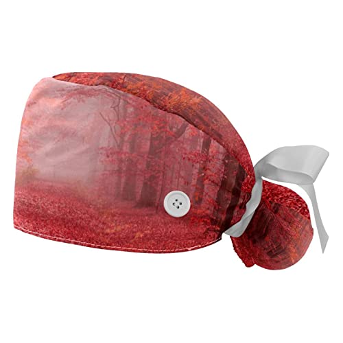 Chapeaux bouffants de cuisine et d'atelier motif forêt d'automne JDEZ