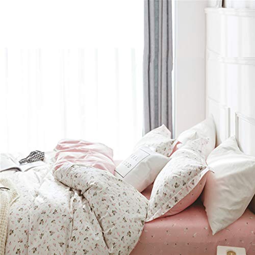 Image of HIGHBUY Kids Pink Floral Printed Fitted Sheet Twin Size 1 Piece Bedding Collection 100 Percent Cotton Solid Wrinkle Free Comfortable Deep Pocket Twin, Floral