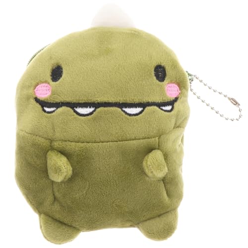 Sosoport Green Dinosaur Coin Purse Plush Cute Coin Pouch Dinosaur Purse Animal Coin Purse Mini Wallet Bag for Women Girls