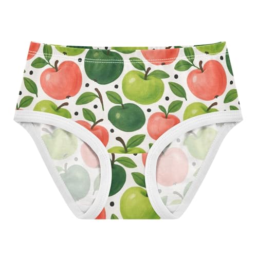 Joisal Watercolor Green Pink Apples Girls Underwear Toddler 2t Cotton Panties Little Girl Flower Kids Undies Briefs