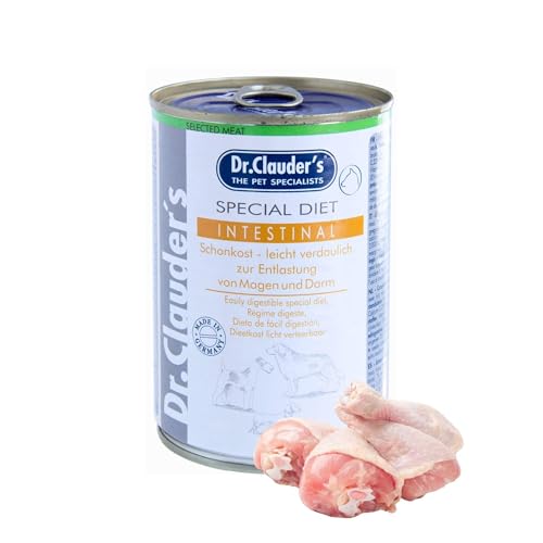 DR.CLAUDER'S - Intestinal Diät | Leicht verdauliches Nassfutter für ausgewachsene Hunde mit Magen- und Darmempfindlichkeit. Alleinfutter in Dose | 400g Huhn&Reis