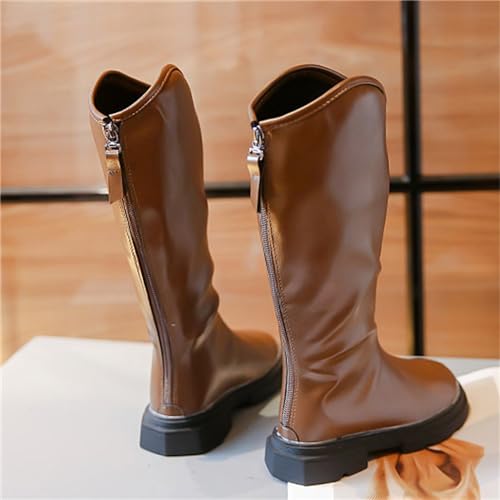 sfdgfhyf Solid Color Shoes for Toddler Black Platform Booties Kids Girls Front Zipper Cheer Shoes Outdoor Warm Non Slip4