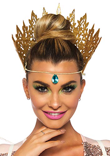 Leg Avenue Women's Glitter Queen Crown Costume Accessory, Gold, O/S