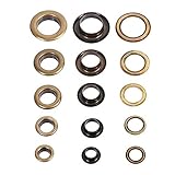 Messing-Ösen 8/10/12/14/17 mm Antik-Optik, Kit mit Unterlegscheiben für Leder, Leinwand, Kleidung, Schuhe, Gürtel,, Taschen, Basteln, Handwerk