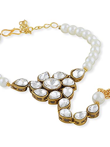 Tone Crystal Shine Stones & Ring Bracelet For Women