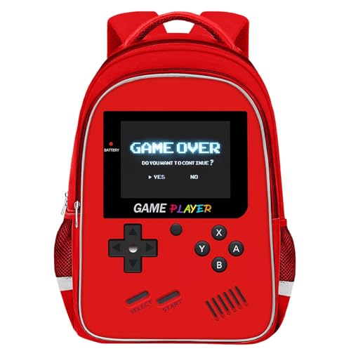 TILYTADLY Mochila escolar para meninos - Mochila gamer para crianças, adolescentes, ensino fundamental - idades de 6 a 18, 17 polegadas, Apenas 3 mochilas vermelhas, 17.3'x5.5'x11.8', Moderno