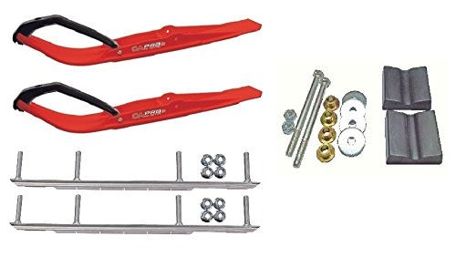 C&A Pro Red Razor Snowmobile Skis w/ 9