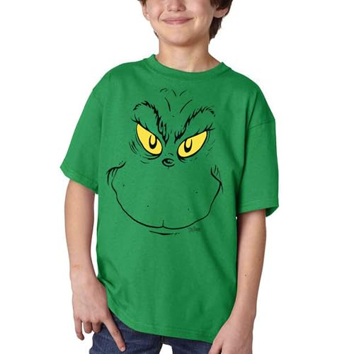 Dr. Seuss Grinch Face Youth Kids T-Shirt4