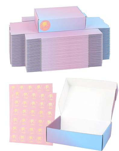 TryDrem Cajas de envío de 7 x 5 x 2 pulgadas, juego de 50, cajas de cartón corrugado morado, cajas de embalaje para envíos de documentos de regalo de pequeñas empresas
