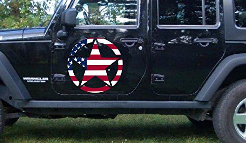 Autocollant USA Star lot de 2 vinyles 40x40 cm pour masquer les rayures auto - 2