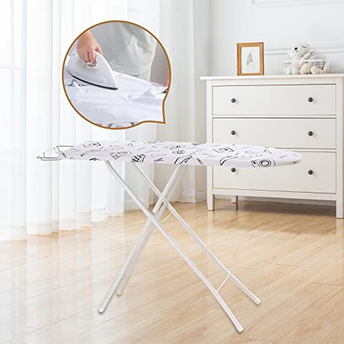 Adjustable Portable Ironing Board - 4 Height Settings Metal Frame Space-Saving Design for Apartments Bedrooms Dorms & Living Rooms - Perfect for Home Use - Image 3