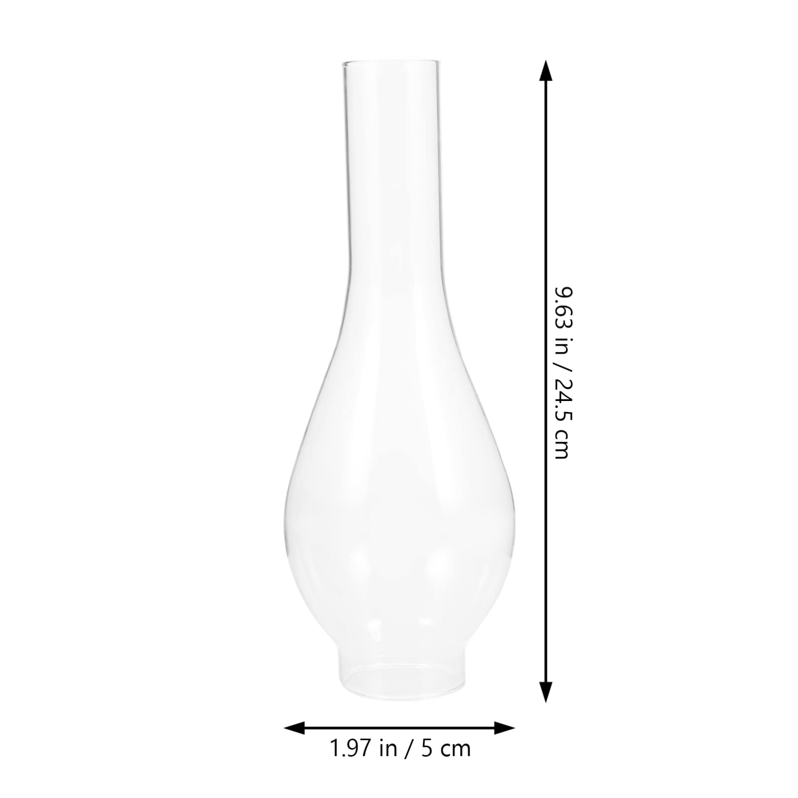 Sewroro Glass Lamp Chimney Replacement Kerosene Lampshade Clear Chimney Glass Candle Shade Tall Transparent Suitable for 38 Hole Lamp Holder - Image 2