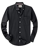 J.VER Oxford Herren Hemd Regular Fit Hemd Langarm Bügelleicht Casual Hemd aus Oxford Button Down Hemd Freizeithemd mit Tasche,Schwarz,4XL
