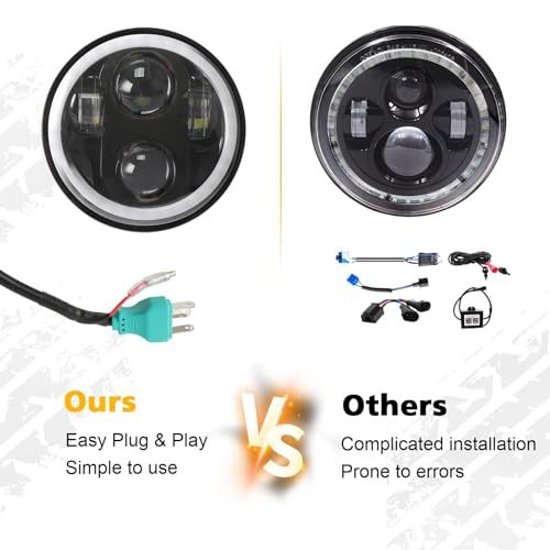 image for ROCCS 5.75 White Halo Led Headlight, Waterproof Motorcycle Headlight 5