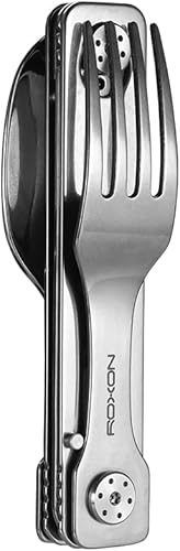 ROXON C1 3 en 1 utensilios de camping desmontable cuchillo cuchara tenedor para acampar al aire libre senderismo