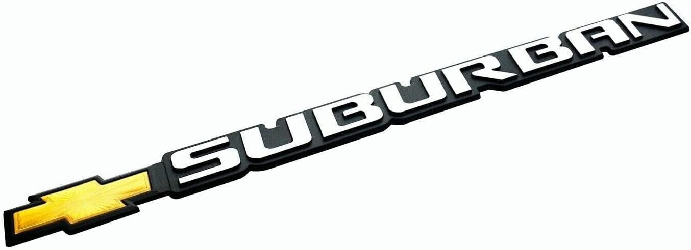 2Pcs Emblems Rear Door Tailgate Badge 3D Nameplate Letter 15126052 B192 Replacement for 00-06 Suburban (Yellow)