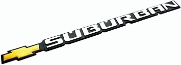 2Pcs Emblems Rear Door Tailgate Badge 3D Nameplate Letter 15126052 B192 Replacement for 00-06 Suburban (Yellow)