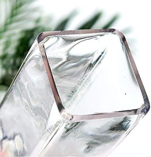 Vases pour Fleurs Vase Haut Carré, Vase en Verre Transparent Grand Vase Bouquet Vase Décoratif Soufflé À La Main, Adapté À L'Hôtel, Fête, Maison, Décoration 20/25/30/35/40CM,Clair,12 * 12 * 35CM