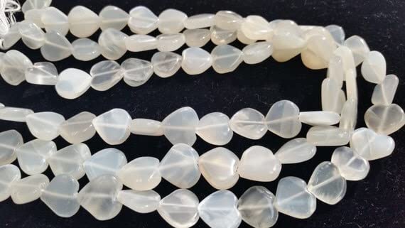 Pierre de lune blanche coeurs lisses 13mm LKBEADS pour création bijoux - 2
