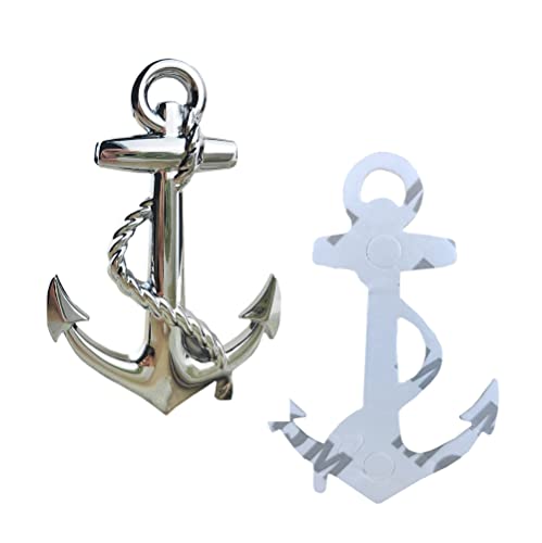 Onlyyou.x Anchor Emblem Anchor Badge Anchor Decal Anchor Sticker For Universal Cars 1 Piece Metal Chrome #TOP5