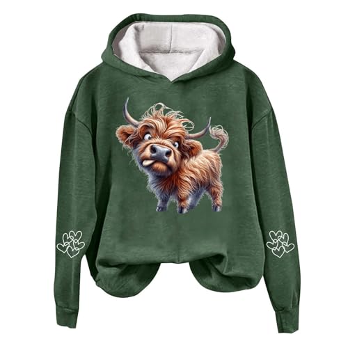 Sweat-shirt de vache pour femme style western au motif bovin décontracté