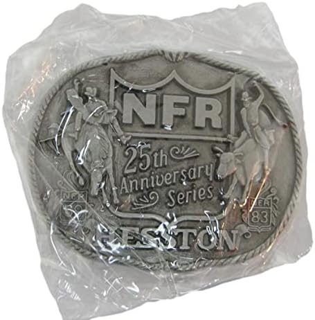 1983 National Finals Rodeo Vintage Adult Belt Buckle, New in Original Plastic, NFR image 3