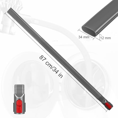 Image of Dryer Vent Cleaner Kit Compatible with Dyson V7 V8 V10 V11 V12 V15, Vacuum Attachment Dryer Vent Lint Remover Hose Attachment - grey