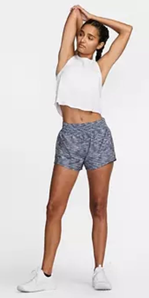 Nike Women's One Dri-FIT Mid-Rise 3" Brief-Lined Training Shorts, Black/White - Image 6