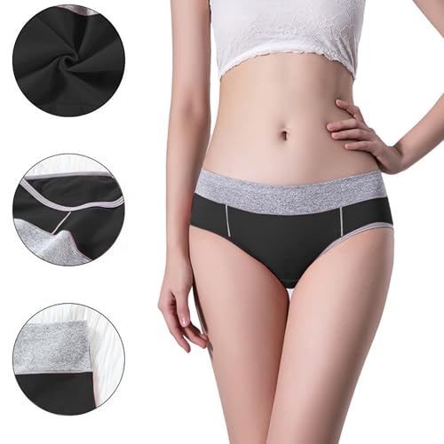 Womens Underwear Cotton Mid Waist Panties Full Coverage Stretch Briefs Soft Breathable Ladies Underwear Multipack2