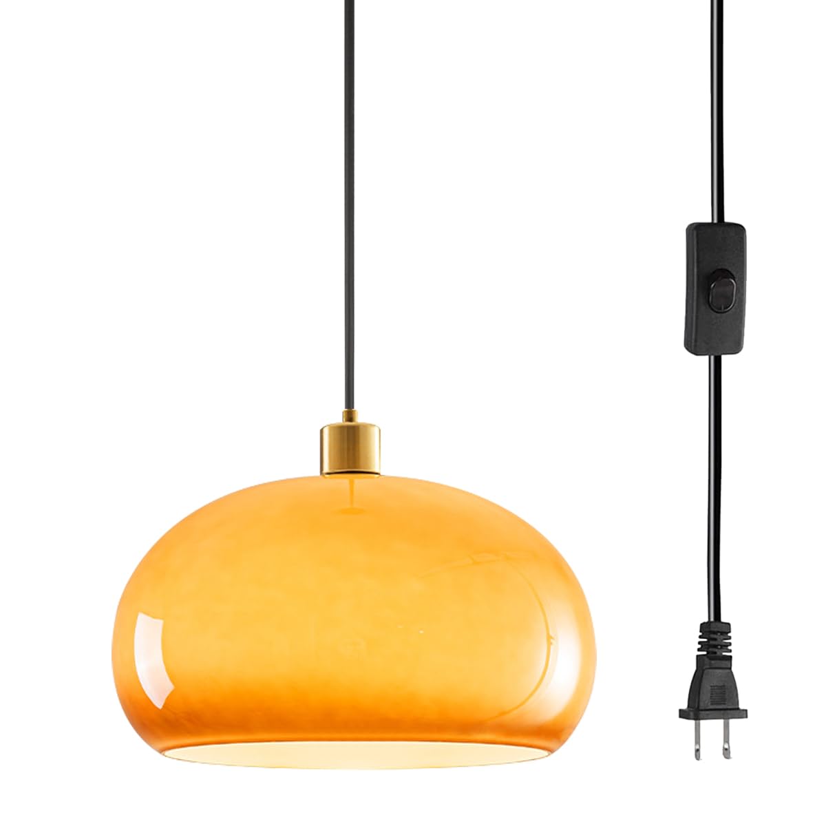 Qepeety Plug in Pendant Light Fixtures Gold Pendant Light with Plug in ...