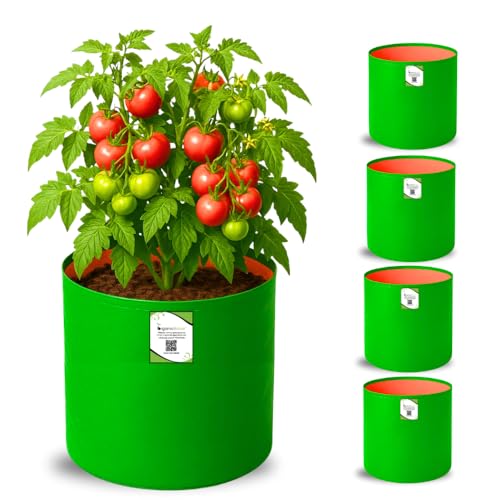 ORGANIC BAZAR 12x12 Grow Bags for Terrace Garden, Premium UV-Prot...