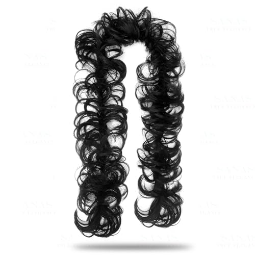 Sanas (1Pc) Hair Extensions For Women Real & Artificial Hair Extension Originals Hair Wings For Women Extra Hair Attachment For Ladies (1Pc) (Black)