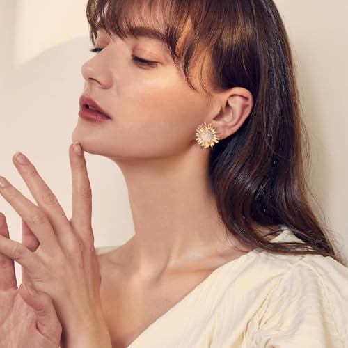 Wrangler Sunflower Earrings for Women 925 Sterling Silver Flower Stud Earrings Bohemian Jewelry3