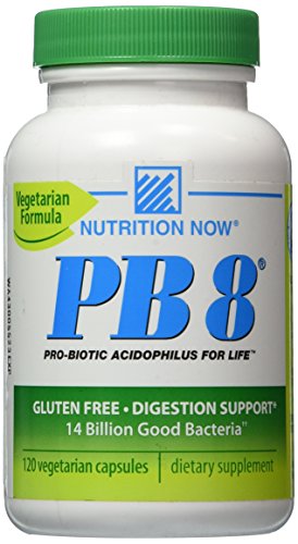 Now PB 8 Pro-Biotic Acidophilus Capsules, Vegetarian, 120-Count Bottles 60 Servings