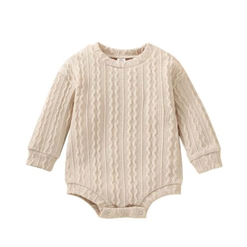 Image of BOBORA Newborn Baby Boy Girl Sweater Long Sleeve Romper Knitted Sweatshirt Pullover Tops Fall Winter Clothes 0-18M