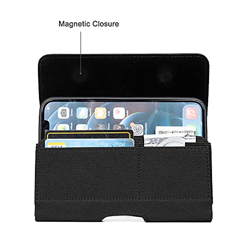 Nylon Phone Holster Belt Clip Case For Samsung Galaxy S23 Plus S22+ S21+ S21 Fe S20 Fe S10+ A54 A53 A52 A51 A34 A33 Note 10+, Iphone 14 13 12 11 Pro Max, Pixel 7/6, Horizontal Belt Pouch Holder(L) #TOP1