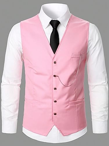 trajes para hombre elegantes 1pc Button Front Waistcoat & 1pc Suit Pants Set4