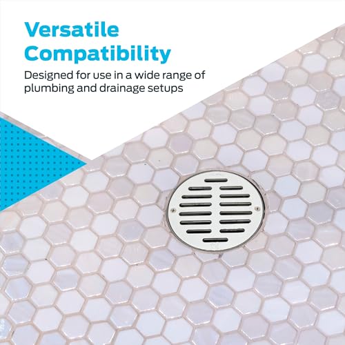 Image of EZ-FLO 3 Inch x 4 Inch ABS General Purpose Drain with Stainless Steel Strainer, 15324