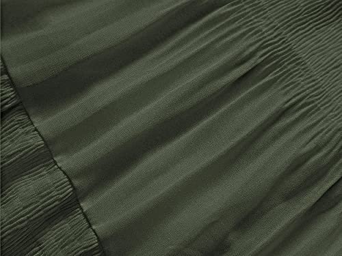 Image of NASHALYLY Women's Chiffon Elastic High Waist Pleated A-Line Flared Maxi Skirts