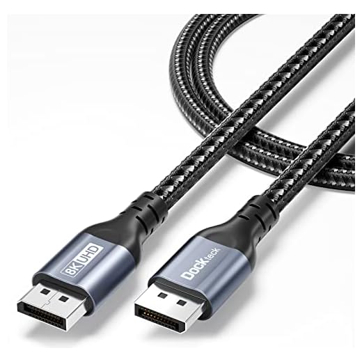 dockteck 8K DisplayPort Cable 1.4 6Ft/2M, DP to DP UHD High Speed Display Port Cord(8K@60Hz, 4K@144Hz, HDR), Cable Support HBR3 32.4Gbps HDCP Braided Cable for TV FreeSync G-Sync Gaming Monitor PC