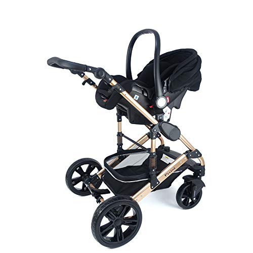 Pixini CALIFORNIA 3 in 1 Wandelwagen, Trio, Kind, Autostoel, Accessoires (Goud/Grijs) - Afbeelding 7