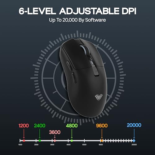 Image of MechLands Aula SC590 PRO Gaming Mouse with Display Screen, 2.4G /USB-C /BT Wireless Mouse with 500mAh Battery, Adjustable 20,000 DPI & 1000 Polling Rate, PAW3311 Sensor, for Win /Mac /Gaming (Black)